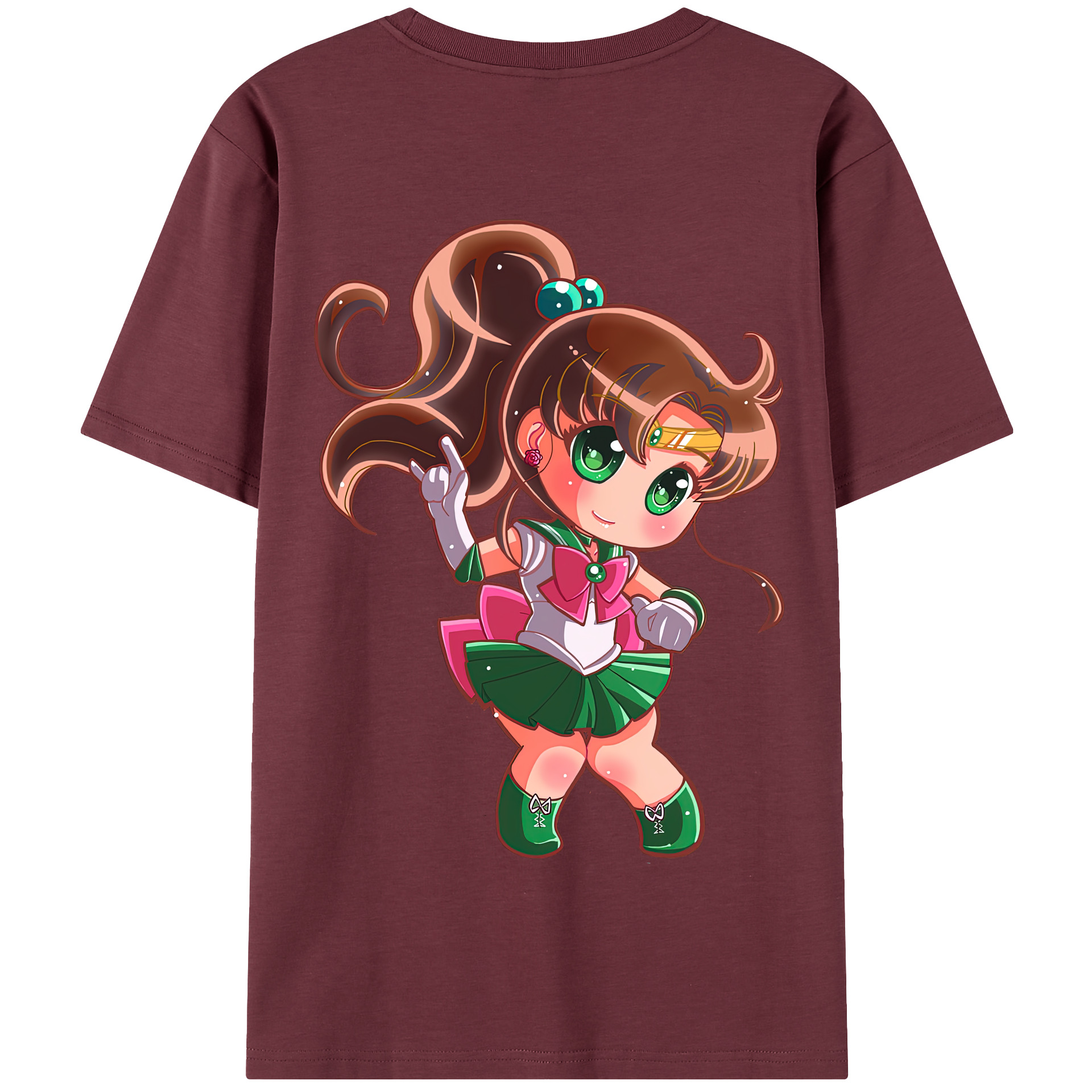（画像用） 美少女戦士セーラームーン 木野 まこと きの まこと Sailor Moon Kino Makoto （セーラージュピター；Sailor Jupiter） 綿100％半袖Tシャツ（背面プリント）